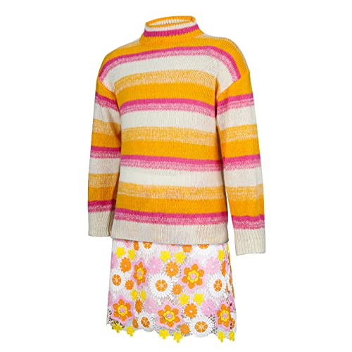 Nonnyer Kids Enid Sinclair Costume Outfit Wednesday Addams Sweater Skirt Dress Full Set Halloween Cosplay Dress Up (Medium) #TOP2