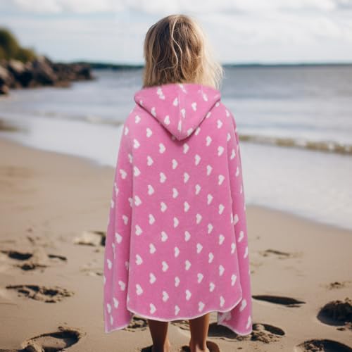 Original Kids 73950 Hooded Bath Towel Wrap - 100% Cotton Jacquard Reversible Large Hooded Hearts Kids Towel - Toddler Shower Pool Beach Towel - Soft Plush Absorbent Quick Dry Easy Care Gift thumb #6