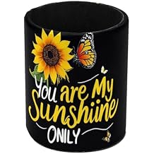 Pencil Holder for Desk, Sunflower Butterfly Sunshine Pen Cup Makeup Brush Holder, Leather Desktop Organizer Storage Case Stationery for School Home Office Supplies