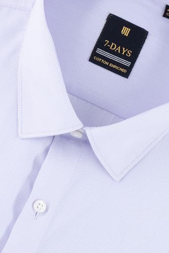 Image of 7-DAYS Men's Premium Striped Formal Shirt - Cotton Rich, Regular Fit, Full Sleeve, with Pocket, Wrinkle Resistant - Stylish Office & Everyday Wear.