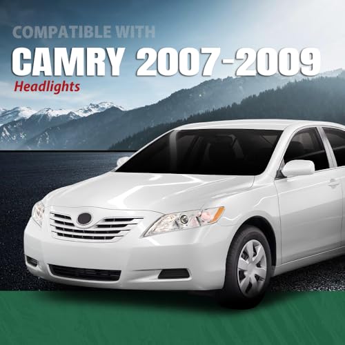 Image of GRAND ORANGE Headlight Assembly Left & Right Fit Toyota Camry 2007-2009 TO2502200, TO2503200, 20-6758-80, 20-6757-80 Clear Lens Chrome Housing Amber Reflector 2PCS
