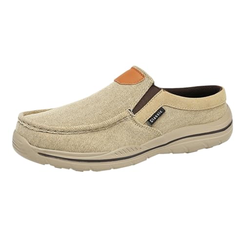 Zapatos de lona de ajuste ancho para hombre, mocasines para caminar, ligeros, informales, con puntera cerrada, zapatos ortopédicos antideslizantes con soporte de arco, calzado cómodo para el día a día