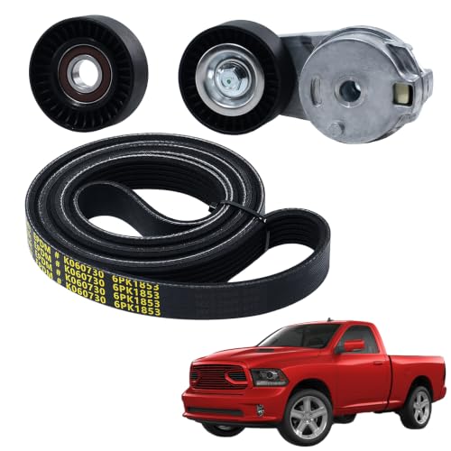 Image of 90K-38323E Serpentine Belt Drive Tensioner Pulley Component Kit for V8 5.7L Gas 13-18 Ram 1500,19-22 Ram 1500 Classic,Replace 4861660AA,4891720AA,K060730
