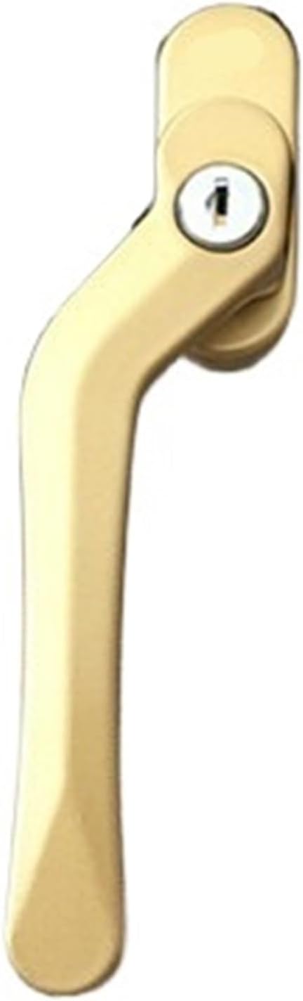 2 Pcs Aluminum Alloy Window Lock Square Shaft Pull Handle Casement for Windows(Gold-L)