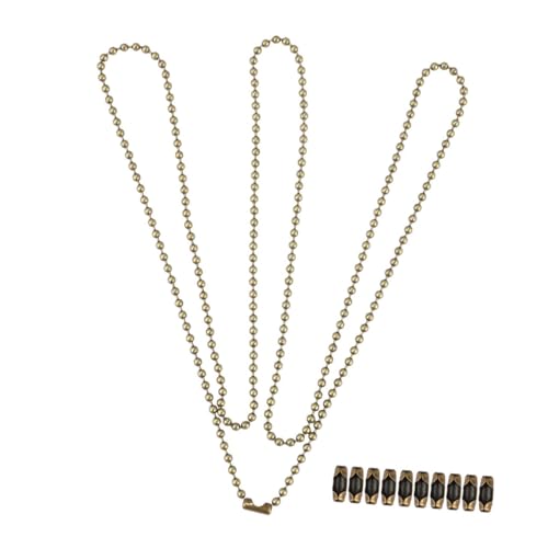 Homoyoyo Cadena de Tracción para Lámpara y Ventilador de Techo Metal Duradero Color Cobre Antiguo 1 Metro con 10 Hebillas de Conexión Repuesto para Interruptor de Luz Control Cómodo