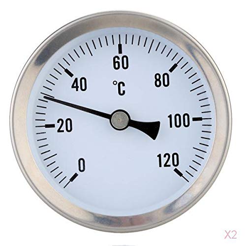 Calandis™ 2X 60Mm 0-120°C Bi-Metal Thermometer Clip-On Temperature Gauge Dial With Spring-picture-19