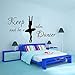 Mantieni La Calma Ed Essere Un Ballerino Adesivo Murale Decorazione Testiera Camera Da Letto Pvc Rimovibile Ballerina Silhouette Adesivo 44 * 77Cm