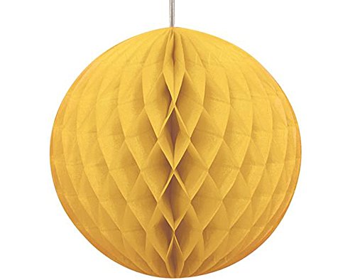 Unique Party 64251 - Boule Alvéolé en Papier de Soie Jaune (20 cm)