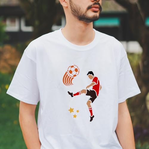 MAYJOYDIY Football Stencil Soccer Sports Template 29.7x21cm Trophy Players Reusable Plastic Stencils for Painting with Paint Brush Stars Decoration Template for Wood Wall Window DIY Craft - Image 3