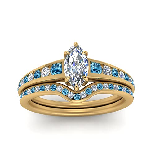 Ensemble d'anneaux de mariage diamant canal de la taille 47 à 70