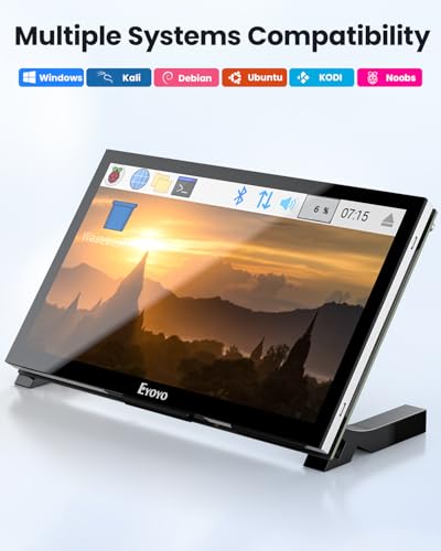 Image of Eyoyo Raspbery Pi Screen 7-inch: 1024x600 LCD Capacitive Touchscreen Monitor with Stand, Mini Portable HDMI Monitors IPS Touch Display for Raspbery Pi 5 /4 /3 /2 /Zero, Windows /Linux /Android