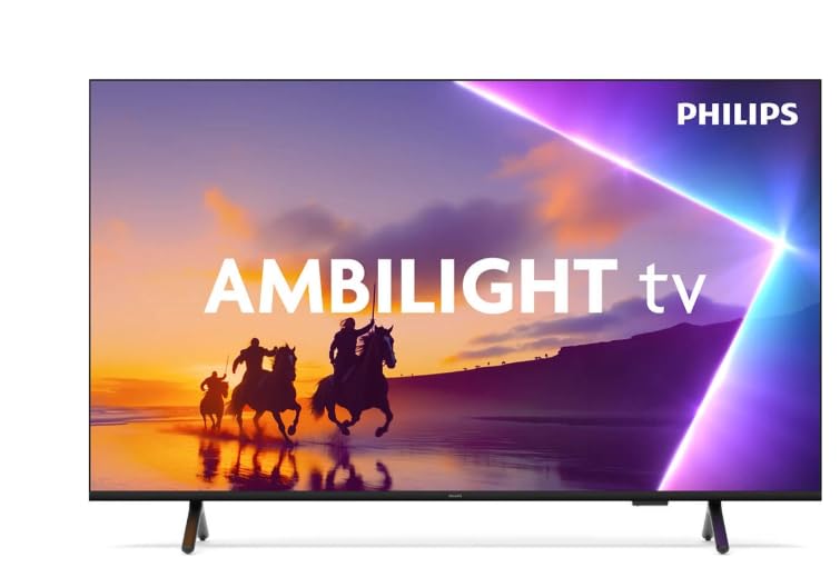 Philips Ambilight 75PUS8510 4K QLED Smart TV 75" avec Titan OS, Pixel Precise Ultra HD et Dolby Atmos Sound, fonctionne avec Alexa et Google Voice Assistant