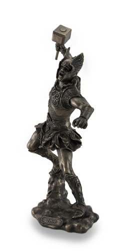 Estatua Bronceada de Thor Dios Nórdico del Trueno miniatura 3
