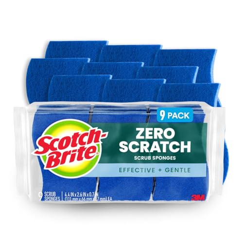 Scotch-Brite-Zero-Scratch-Scrub-Sponges-For-Washing-Dishes-and-Cleaning-Kitchen-9-Non-Scratch-Sponges Scotch Brite Zero Scratch Scrub Sponges For Washing Dishes and Cleaning Kitchen 9 Non Scratch Sponges