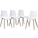 GreenForest Dining Chairs Set of 4 Mid Century Modern Chairs for Kitchen Living Room Side Chairs with Metal Legs and Plastic Seat, White