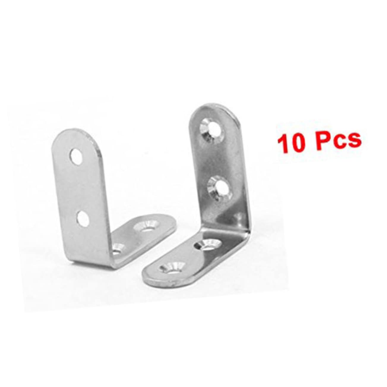 FUNOMOCYA 40mm Metal Tone Round End 4 Hole Angle Bracket 90 Degree u Brackets Heavy Duty
