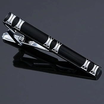 Amazon | HADWAO ネクタイピン 3本 セット ブラック シルバー