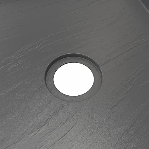 Image of DreamLine SlimLine 36 inch D x 60 inch W x 2 3 /4 inch H Right Drain Single Threshold Shower Base in Slate Gray