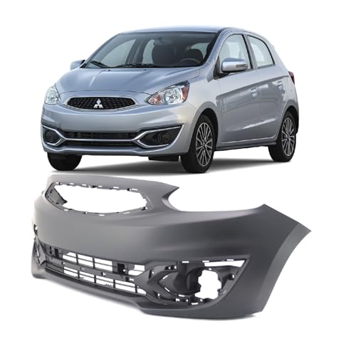 Image of FitParts Compatible with Mitsubishi Mirage 2017-2020 Front Bumper Cover | Primed, Hatchback, Ready to Paint, OEM 6400G519, MI1000345