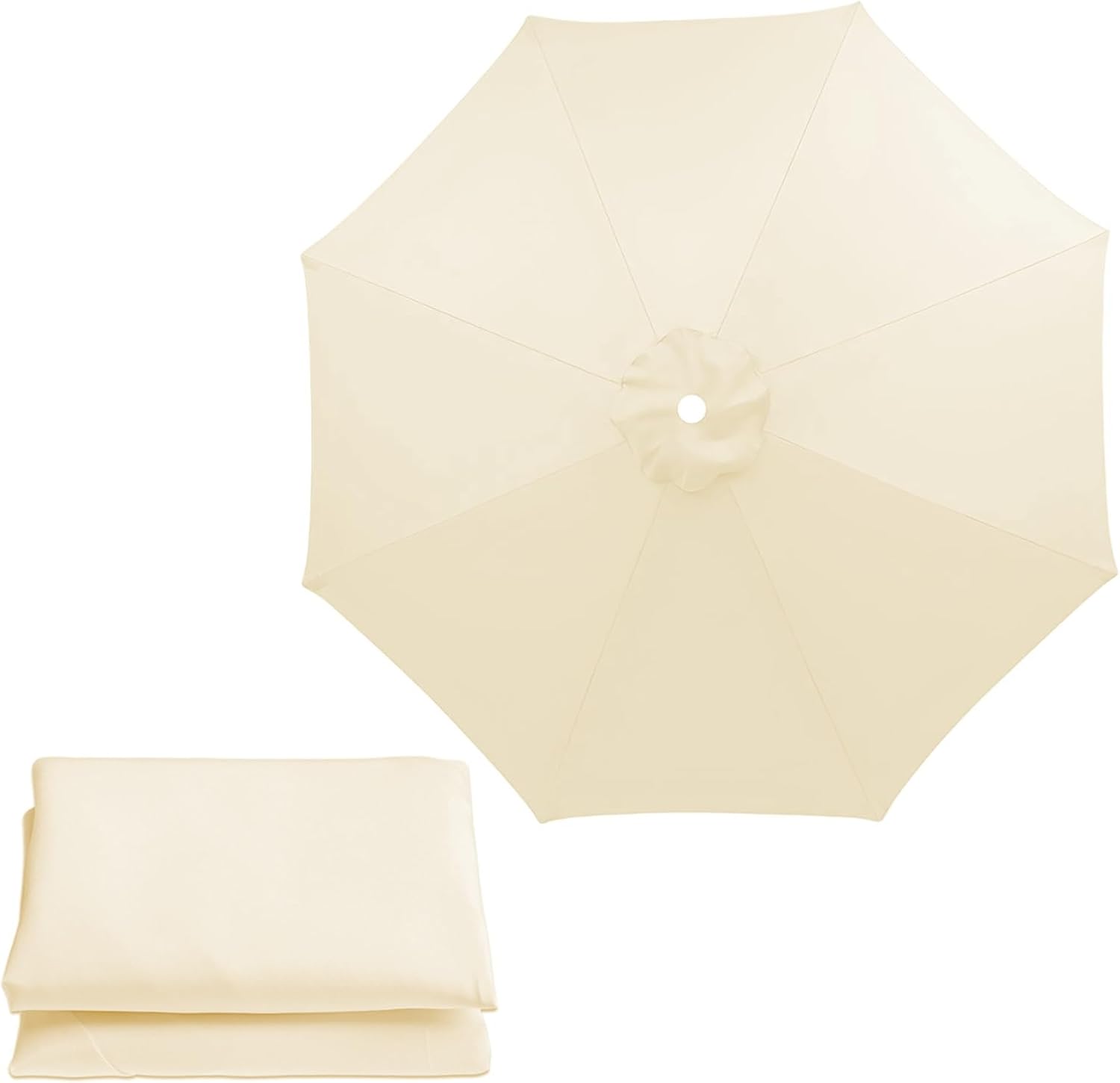 6.5/8.8/9.8/11.5FT Patio Umbrella Replacement Canopy Market Umbrella Top Outdoor Table Umbrella Canopy Cover for 8 Ribs Canopy Only(Blue 8 Ribs: 270cm/8.8ft) (Beige 8 Ribs: 200c