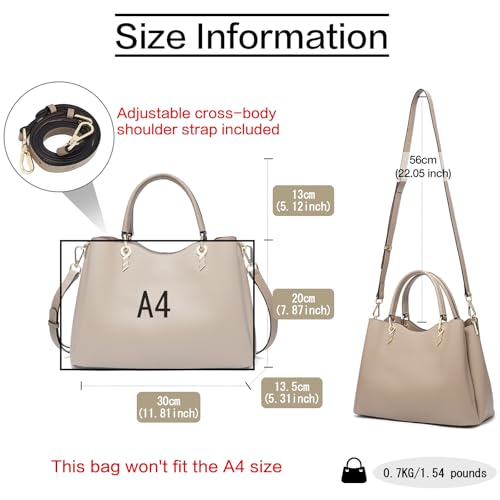 Image of LAORENTOU Women Crossbody Handbags Genuine Leather Satchel Handbags for Women Top-handle Shoulder Tote Purses