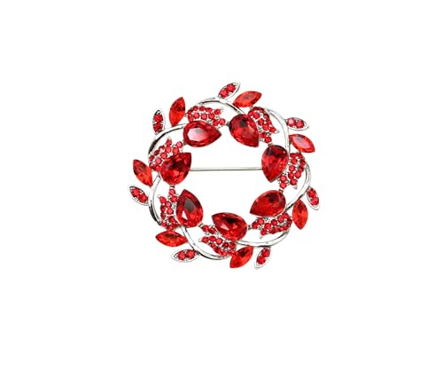 Image of Faship Gorgeous Rhinestone Crystal Floral Wreath Brooch Pin