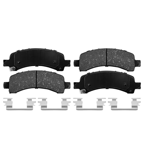 Image of Detroit Axle - Brake Pads for 2003-2020 Chevy GMC Express Savana 2500 3500 Ceramic Brake Pads 2004 2005 2006 2007 2008 2009 2010 2011 2012 2013 2014 2015 2016 2017 2018 2019 Front & Rear Replacement