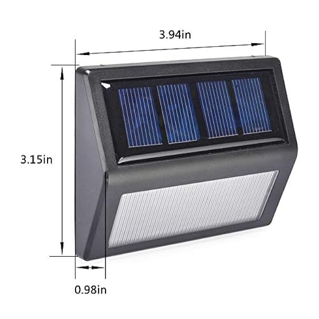 Solar Deck Lights Outdoor 6 Pack, Waterproof LED Solar Step Lights for Stair Railing Patio Fence Wall Walkways, Daylight White