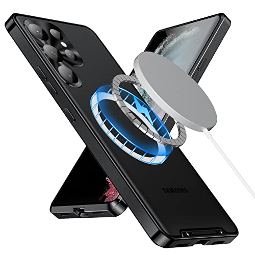 Coque compatible avec Magsafe Case Samsung S24 Ultra antichoc en aluminium