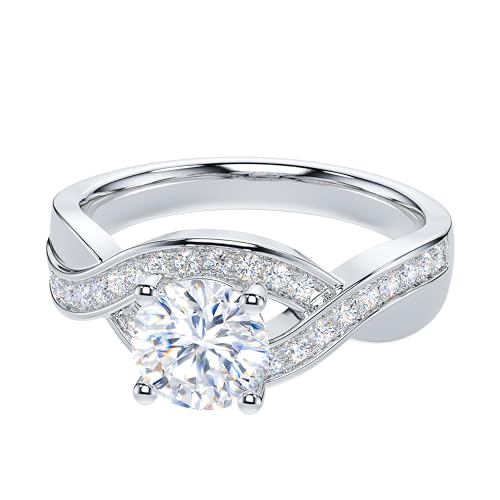 THELANDA Genuine Moissanite or Simulated Diamond Infinite Love Twisted Wrapped 1CT Promise Engagement Bridal Ring For Her3