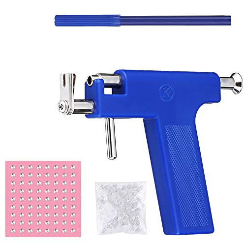 Ohrloch Stecher Set Ohrlochpistole Set Edelstahl Piercing Tool Selbst-Piercing-Werkzeug Ohrring Stechen Set Keine Schmerzen Piercing Ohrlochpistole mit 98 St Ohrstecker für Ohr Nase Nabel Lippen Cover