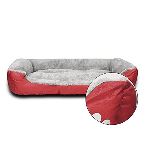 wuuhoo® Hundebett Lucky 60cm für kleine und mittelgroße Hunde - weiches Haustierbett, waschbares Hundekörbchen für Hund oder Katze, Flauschiger Hundekorb - rot