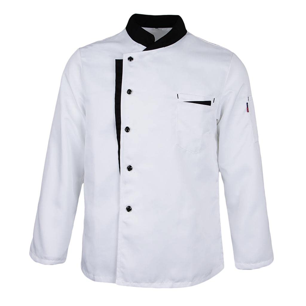Chaqueta de Chef de Manga Larga, Abrigo, Camareros de Hotel, Uniforme de Cocina, Tops, L