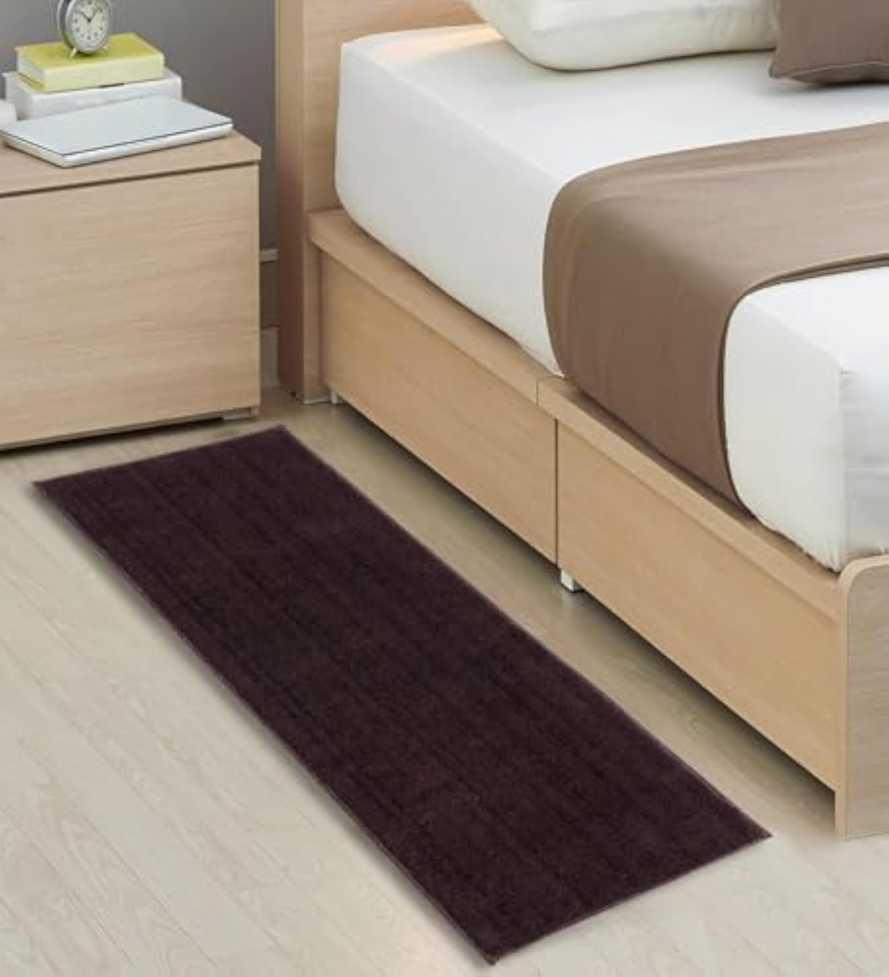 Micro Plush Microfiber Runner Rug 50x150 cm Brown