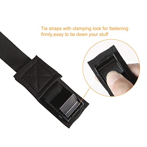 10Ft Tie Down Straps, 1 Inch Heavy Duty Lashing Straps Up To 800Lbs, Adjustable Cam Buckle Tie-Down Straps For Motorcycle, Cargo, Trucks,Trailer,Luggage- Black 2 Pack #TOP1