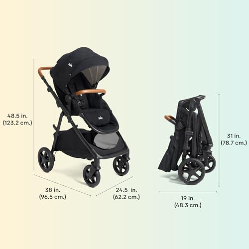 Image of Joie Baby, Ginger and Rue Travel System - 4-in-1 Travel System with Lightweight Baby Car Seat and an Included Anti-Rebound Base for Easy Install and Height-Adjustable Stroller (Shale Dark)