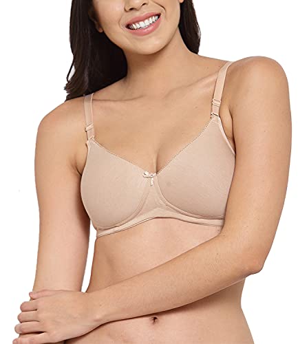 Image of Inner Sense Women's Soft Organic Cotton Bamboo Bra for Women I Comfortable, Padded, Wire Free, Smooth Straps, High Coverage Everyday Tshirt Bra for Women |