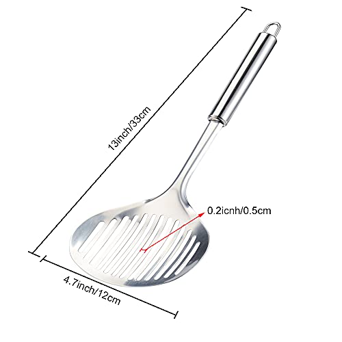 TENTA Kitchen Multi Kitchen Utensil Stainless Steel Cooking Skimmer Slotted Fish Turner Spatula Spoon Colander Drain Water Filter Spoon Hot Pot Scoop Comfortable Grip Design Strainer Ladle for Kitchen - Thumbnail 2