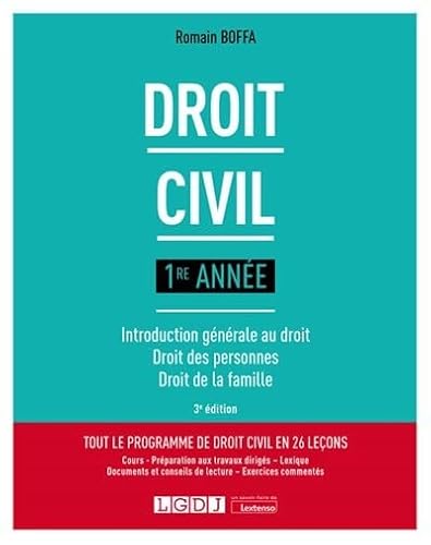 Droit civil 1re année: Introduction générale au droit - Droit des personnes - Droit de la famille (2020)
