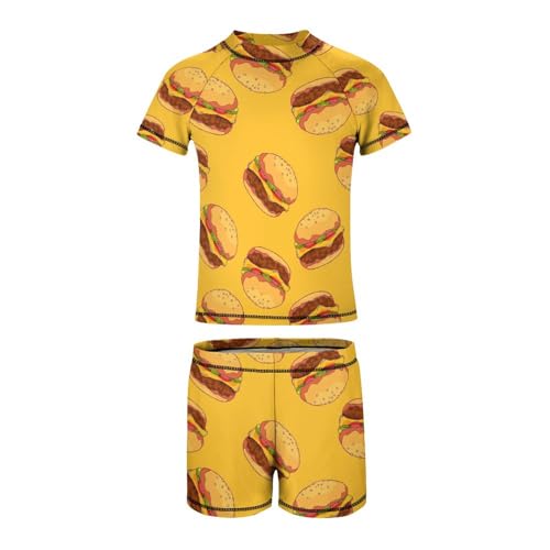 Cheeseburger PatternChildren's Swimsuits Boys Two Piece Suit7-9Y（120cm）2