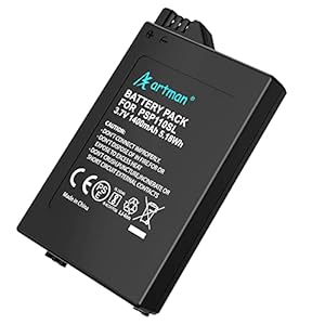 PSP 3000 Battery,Artman 1-Pack 3.7V 1400mAh Li-ion Rechargeable Replacement PSP 2001 Battery/PSP 3001 Battery,Compatible…