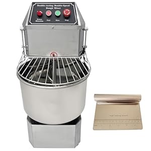 Dough Mixer Electric Food Mixer Dough Maker Machine Dough Blender Machine Stainless Steel Dough Mixing Machine with Pure Copper Motor Double Action Double Speed Flour Mixing Machine 110V 20L