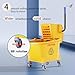 Commercial Mop Bucket with Side Press Wringer on Wheels,Industrial Heavy Duty Mop ldeal for Household and Public Places Floor,35-Quart(Yellow)