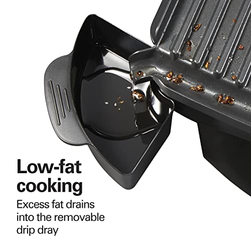 Hamilton Beach Steak Lover's Electric Indoor Searing Grill, Nonstick 100 Square, Stainless Steel (25331), Black and Stainless, Medium - image 7