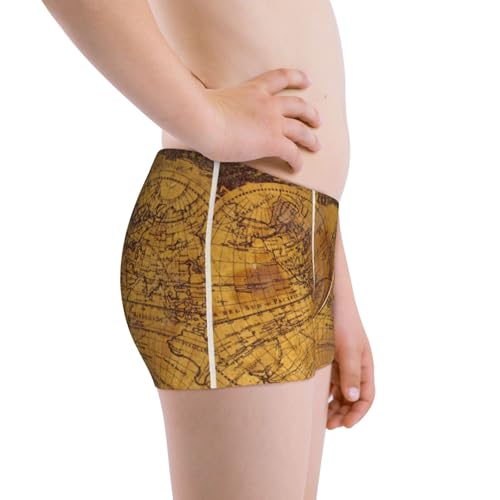 Boys' Cotton Boxer Brief Soft Underwear-Vintage Map2