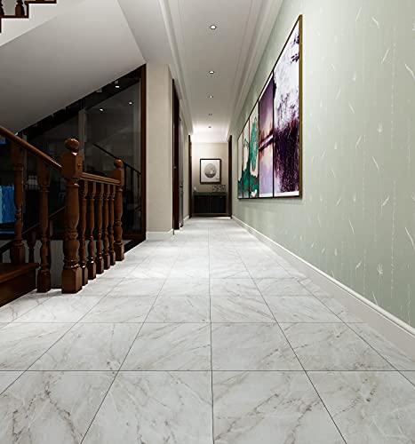 Dalle PVC adhesive sol aspect elegant gris clair Livelynine pack de 16