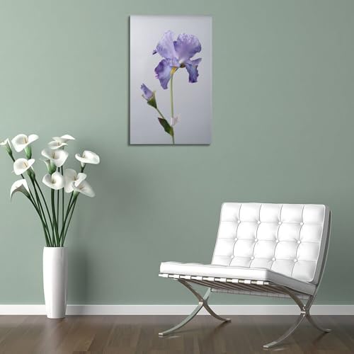Poster iris violet moderne 50 x 75 cm décoration murale fleur