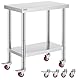 VEVOR Arbeitstisch Edelstahl 76 x 46 x 86 cm Werkbank Catering Arbeitstisch etwas 100 kg für Belastbarkeit Lebensmittel Zubereitungstisch Gewerbliche Arbeitstisch für Küche 4 verstellbare Füße