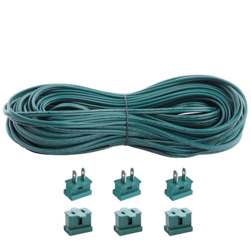 Erlandens SPT-1 Wire 100FT UL Listed Electrical Wire 18/2 Wire with 6 Plugs