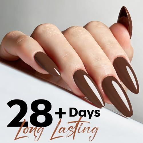 Image of modelones Brown Gel Nail Polish 15ML, Hema Free Pastel Soak-Off UV Fall Gel Polish - 28+Days Long-Lasting Nail Art DIY Manicure Kit Home Salon Women Gifts